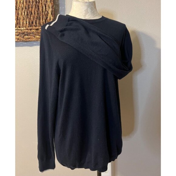 Naadam 100% Cashmere Sweater XL Navy Blue Crewneck Pullover $300 NEW - Picture 3 of 11